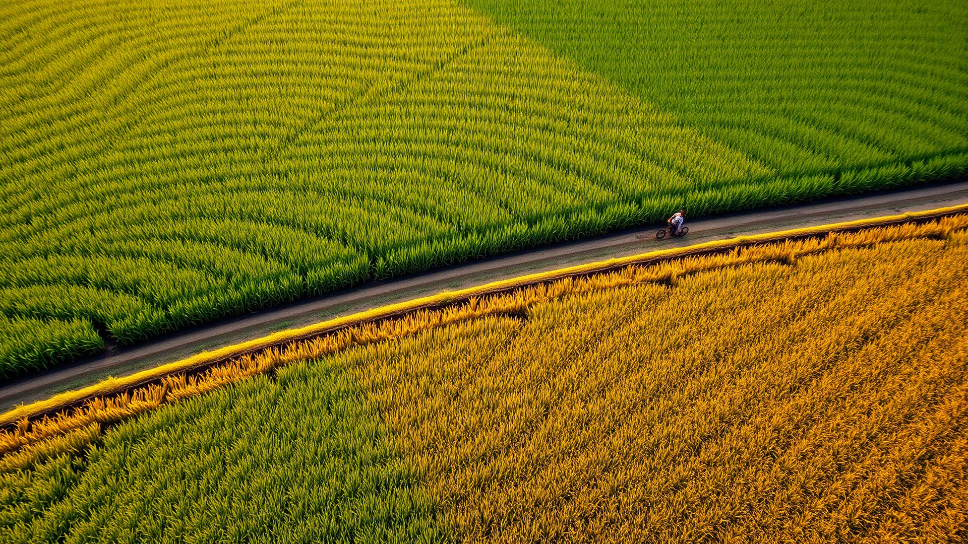 Indian farmland aerial view